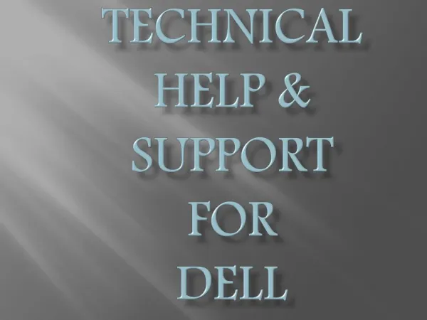 Technical Help & support for Dell