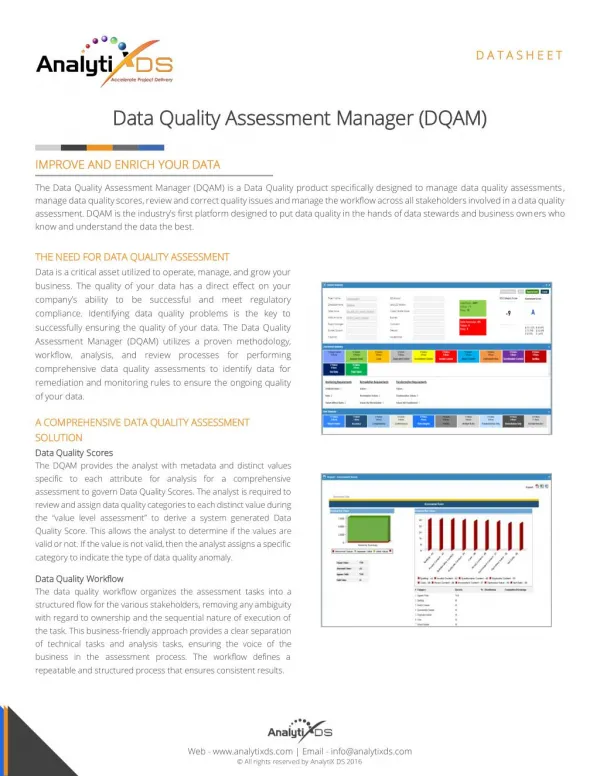 Data Quality Assessment Manager (DQAM)