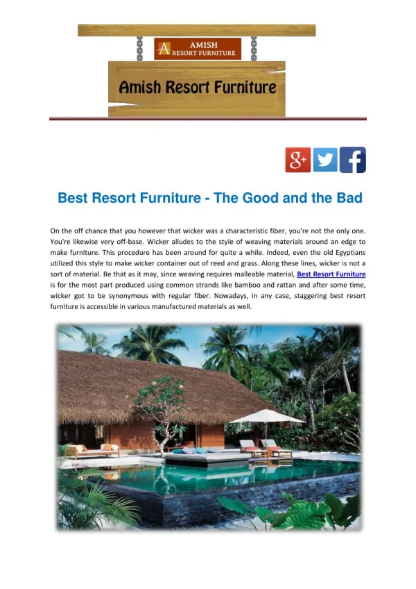 Best Resort Furniture - The Good and the Bad