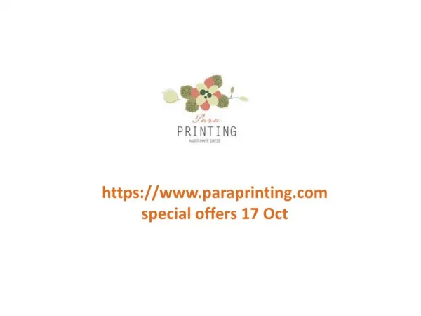 www.paraprinting.com special offers 17 Oct