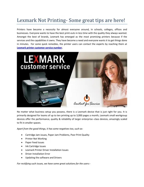 Lexmark Not Printing- Some great tips are here!