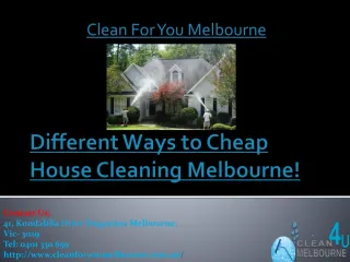 Different Ways To Cheap House Cleaning Melbourne!