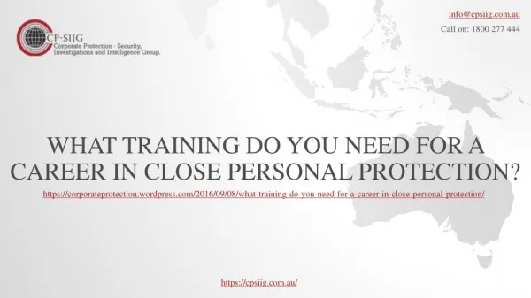 What Training Do You Need for A Career in Close Personal Protection?