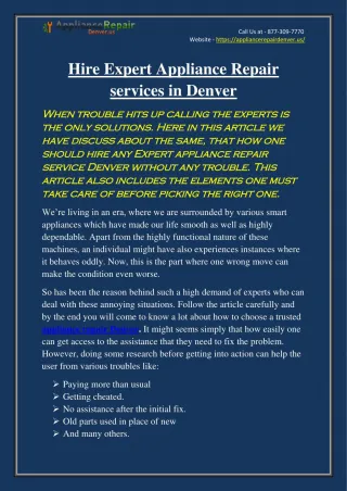 Appliance Repair Services in Denver - slide 1