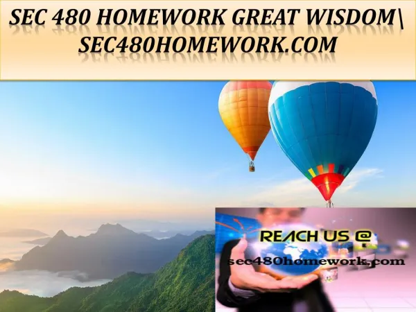 SEC 480 HOMEWORK Great Wisdom\ sec480homework.com