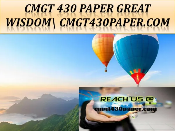 CMGT 430 PAPER Great Wisdom\ cmgt430paper.com