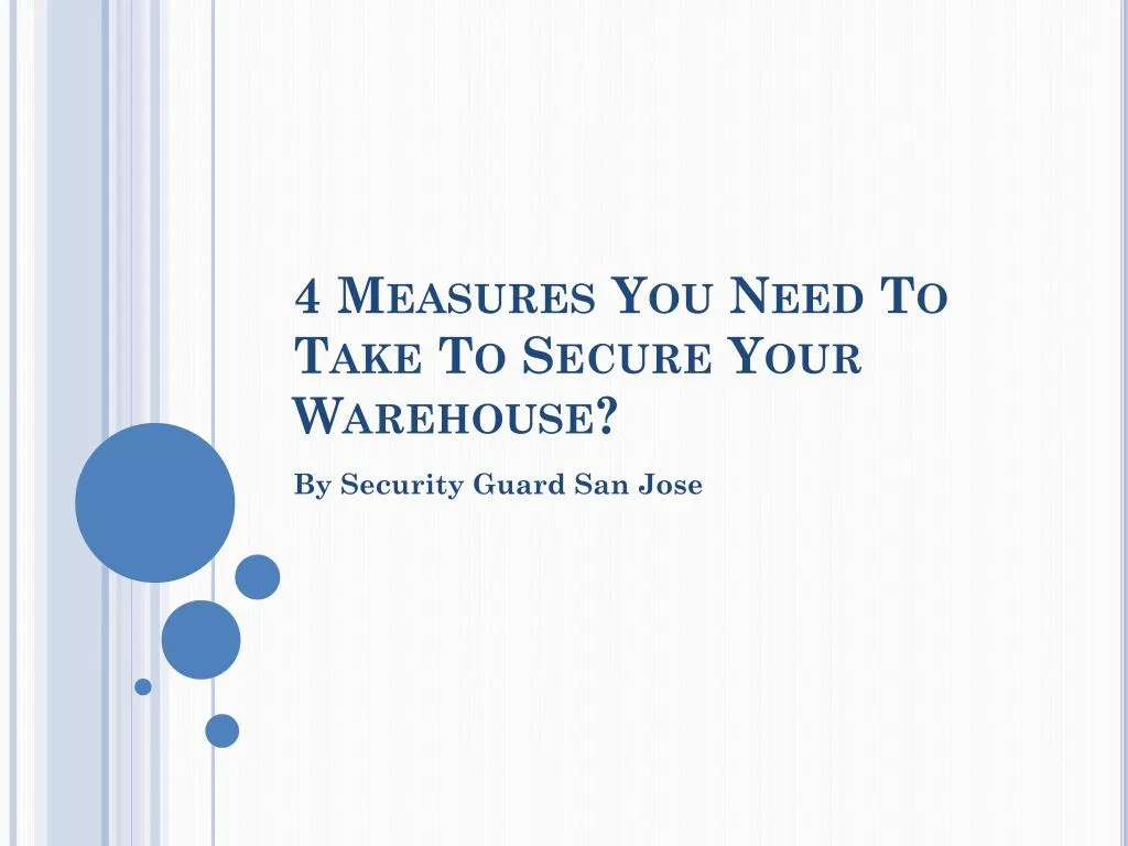 4 measures you need to take to secure your warehouse