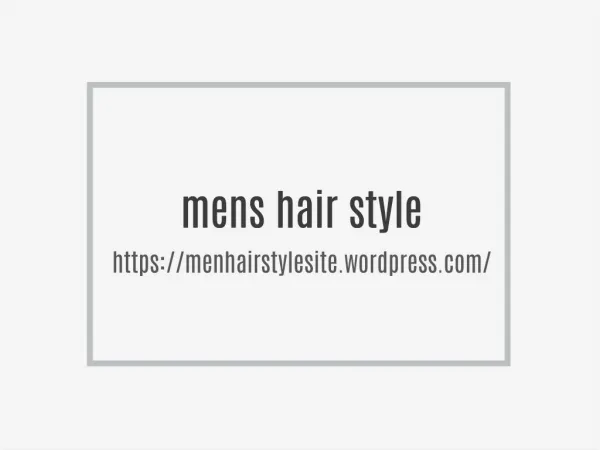 mens hair styles