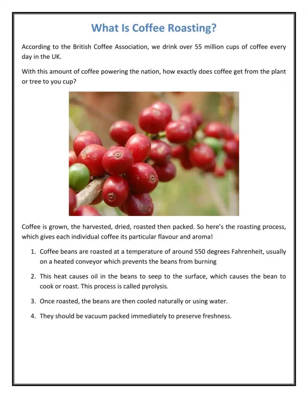 What Is Coffee Roasting?