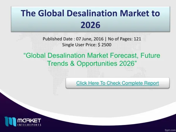 Global Desalination Market Share & Size 2026