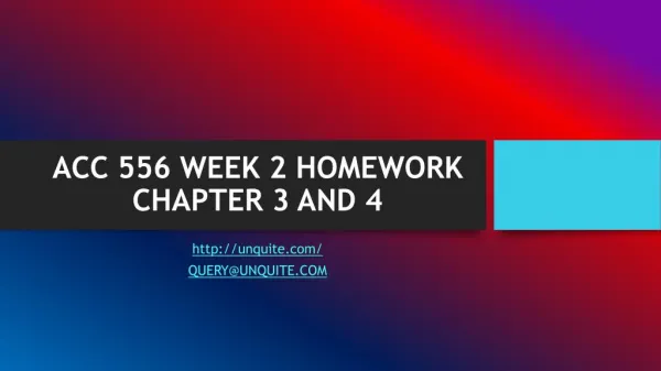 acc 556 week 2 homework chapter 3 and 4