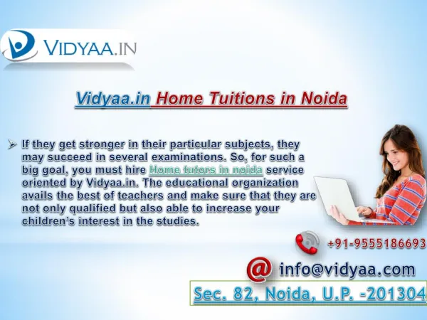 Get Best Home tutors in Noida with Vidyaa.in