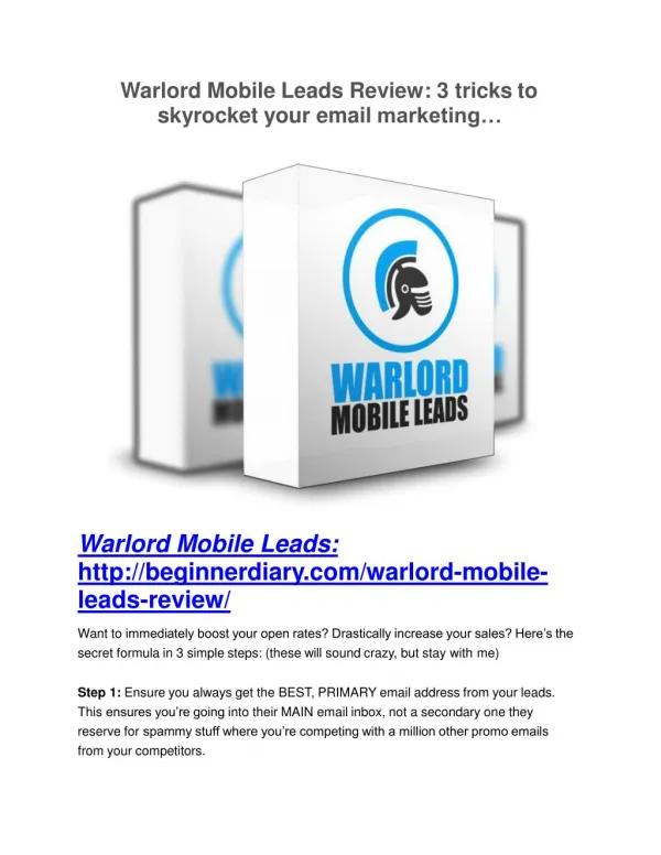 Warlord Mobile Leads review-(MEGA) $23,500 bonus of Warlord Mobile Leads