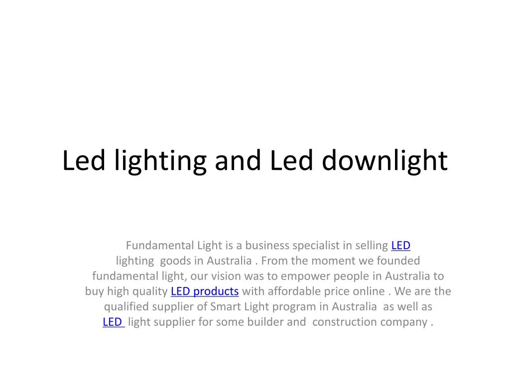 led lighting and led downlight