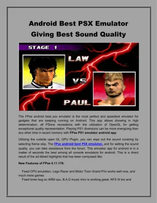 FPse Android Best PSX Emulator Giving Best Sound Quality - slide 1