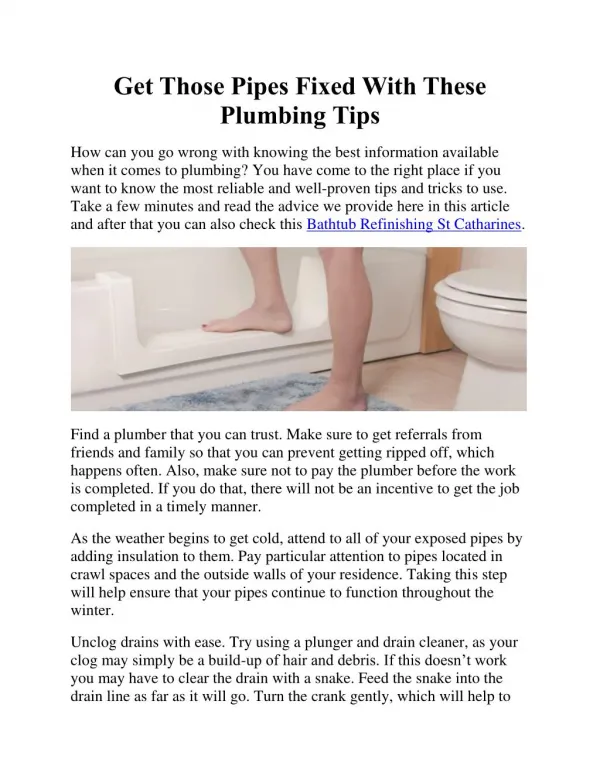 Get Those Pipes Fixed With These Plumbing Tips