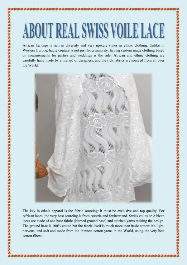 ABOUT REAL SWISS VOILE LACE