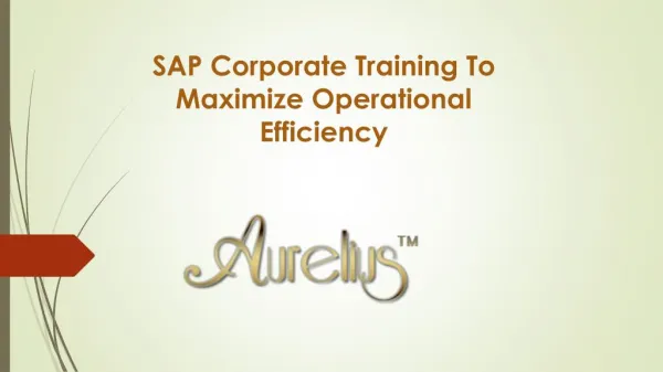 SAP Corporate Training To Maximize Operational Efficiency