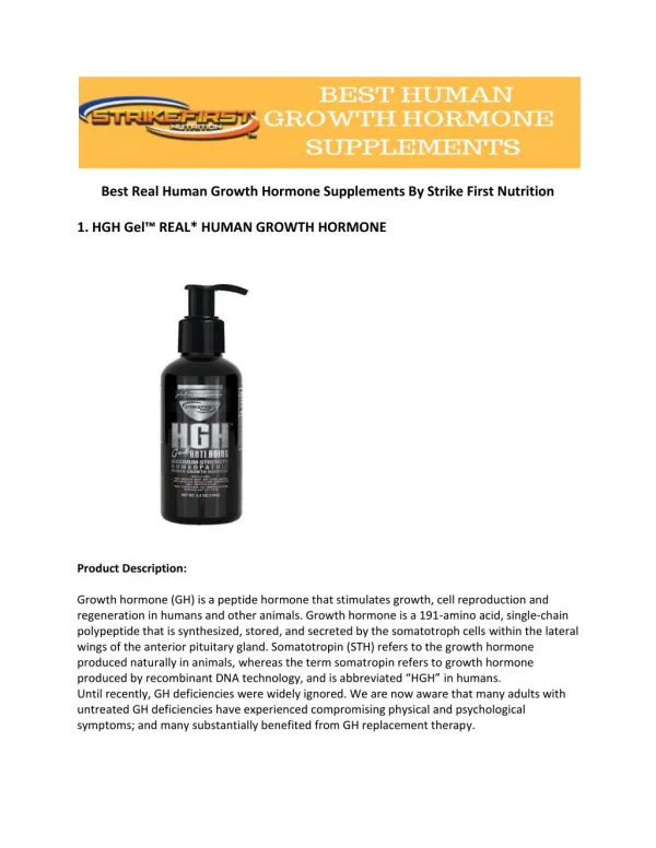 Best Real Human Growth Hormone Supplements