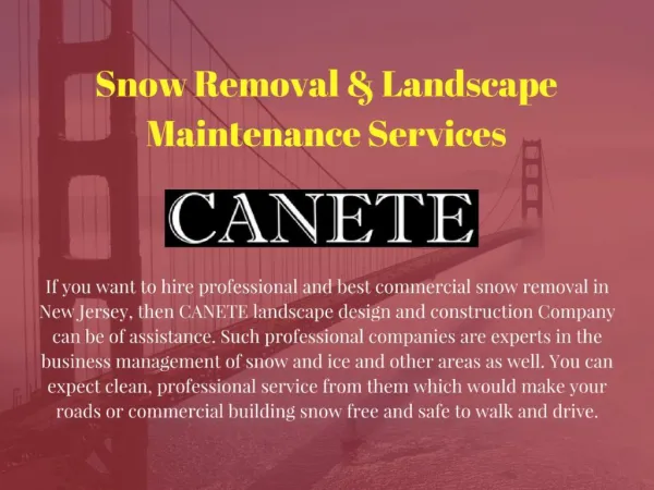 Commercial Snow Removal Nj