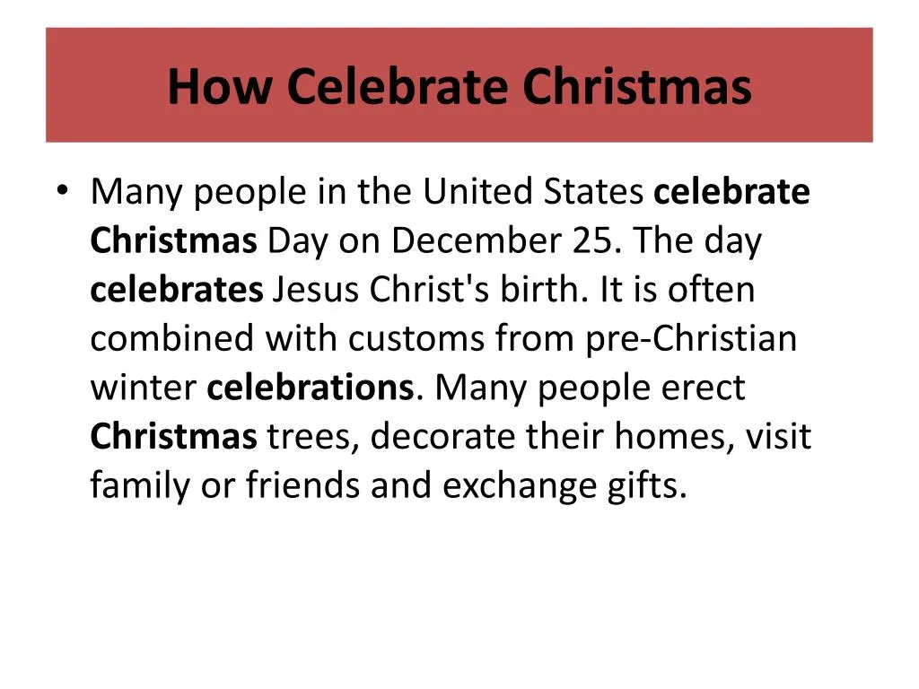 how celebrate christmas