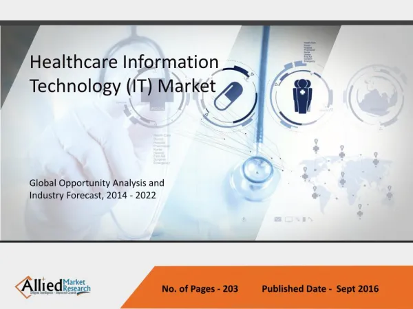 Healthcare Information Technology (IT) Market - Industry set to go positively