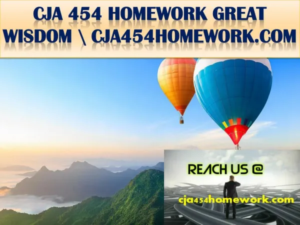 CJA 454 HOMEWORK GREAT WISDOM \ cja454homework.com