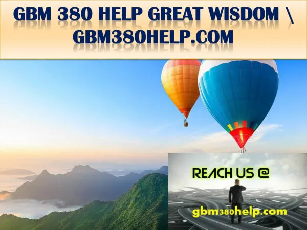 GBM 380 HELP GREAT WISDOM \ gbm380help.com