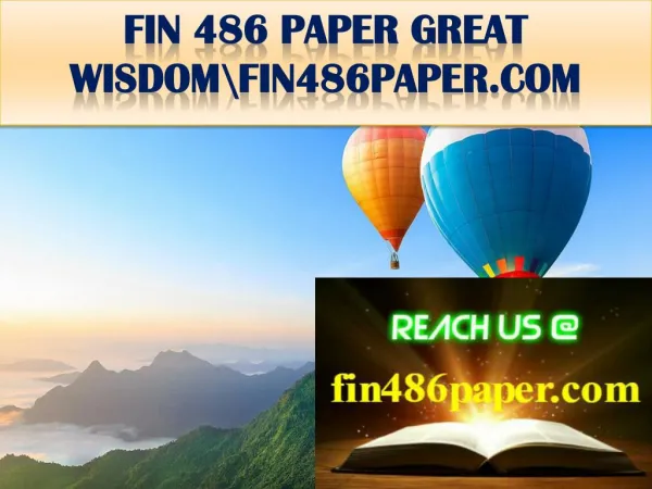 FIN 486 PAPER GREAT WISDOM\fin486paper.com