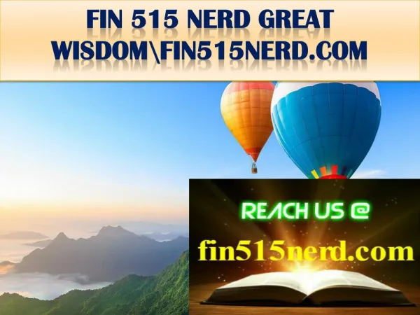 FIN 515 NERD GREAT WISDOM\fin515nerd.com