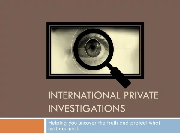 Private Investigations and Document Service