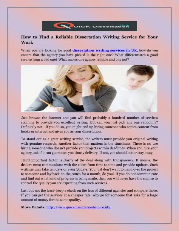 How to Find a Reliable Dissertation Writing Service for Your Work
