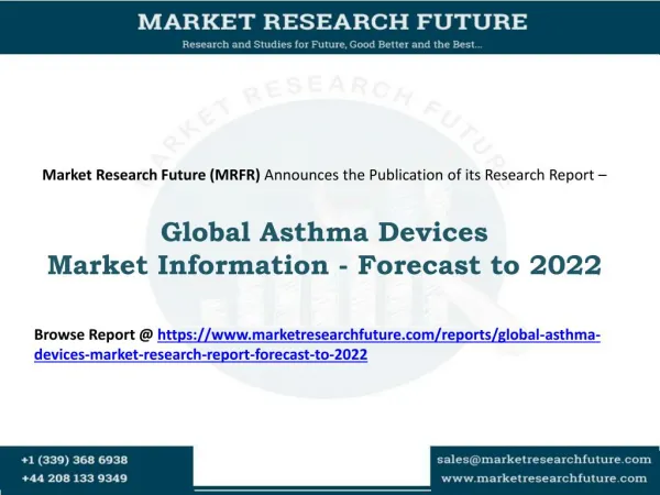 Global Asthma Devices Market Research Report- Forecast To 2022