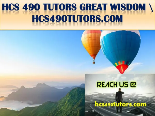HCS 490 TUTORS GREAT WISDOM \ hcs490tutors.com