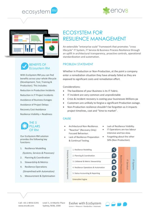 Enov8 - Ecosystem RM IT Resilience Management