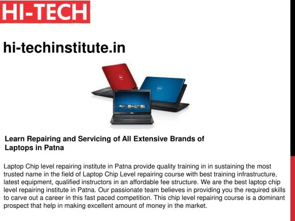 Learn Repairing and Servicing of All Extensive Brands of Laptops in Patna
