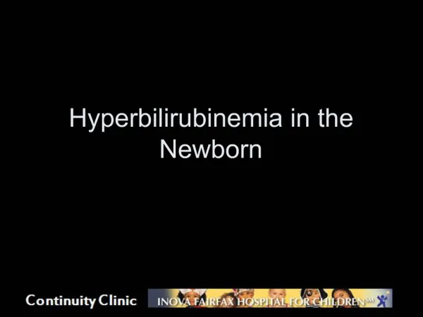 Hyperbilirubinemia in the Newborn
