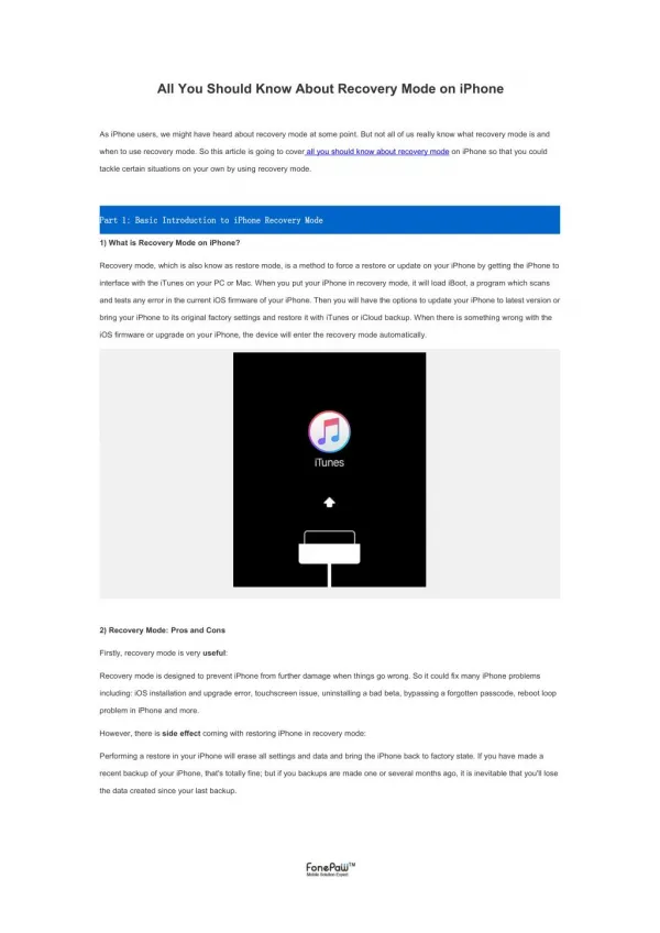 All You Should Know About Recovery Mode on iPhone