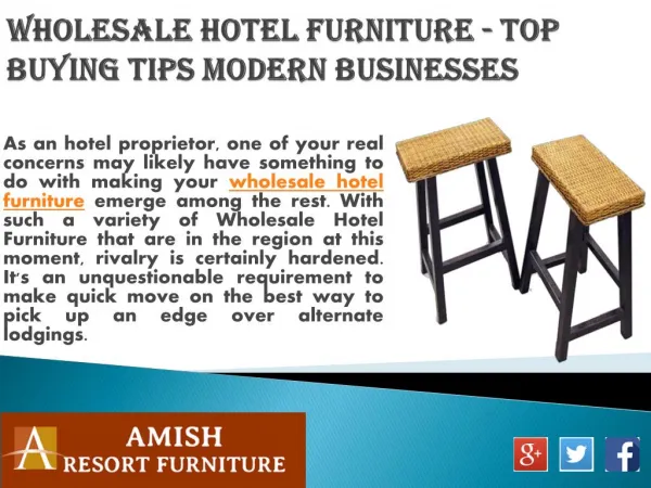 Wholesale Hotel Furniture - Top Buying Tips Modern Businesses