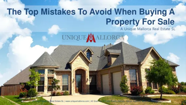 The Top Mistakes To Avoid When Buying A Property For Sale