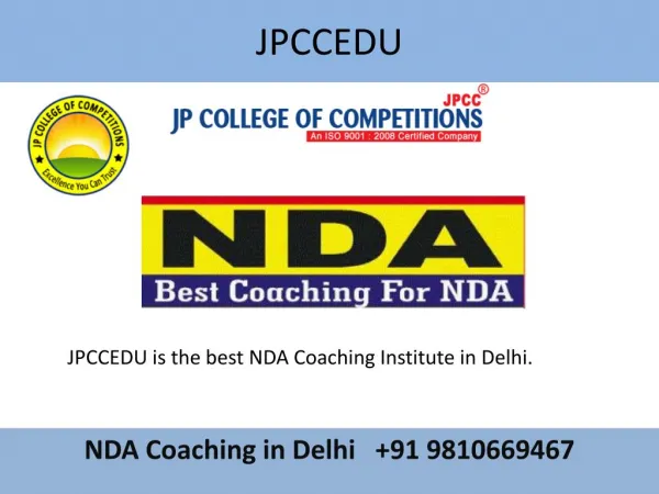NDA Coaching, NDA Written Coaching, Classes in Delhi - JPCCEDU