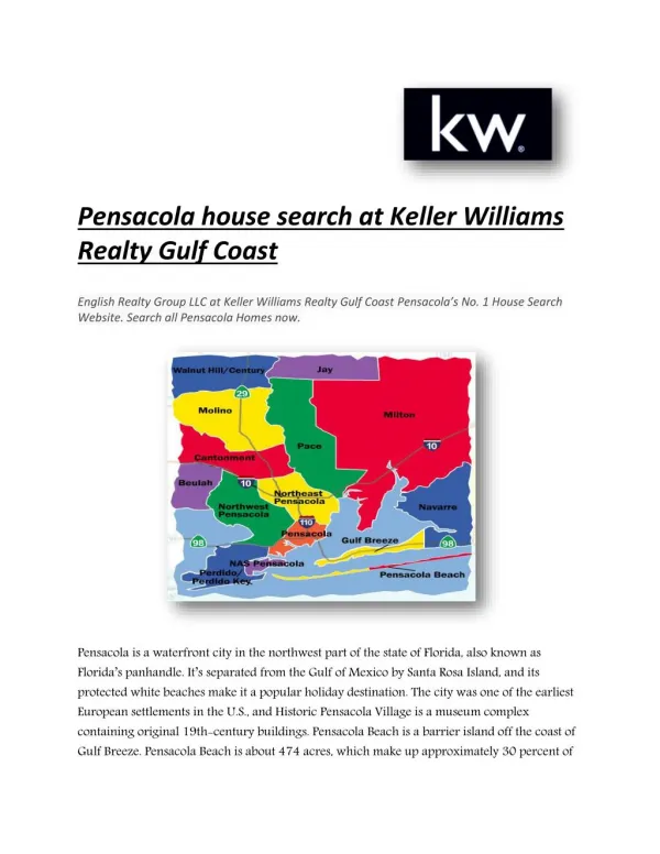 Pensacola house search at Keller Williams Realty Gulf Coast