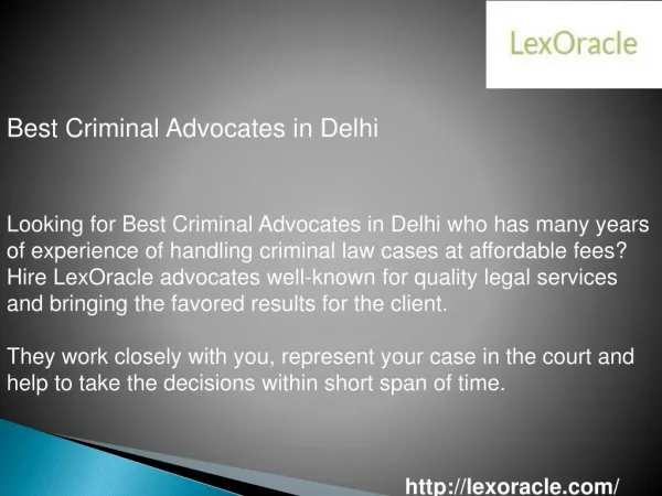 Best Criminal Advocates in Delhi