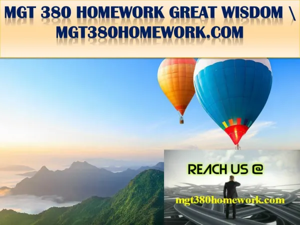 MGT 380 HOMEWORK GREAT WISDOM \ mgt380homework.com