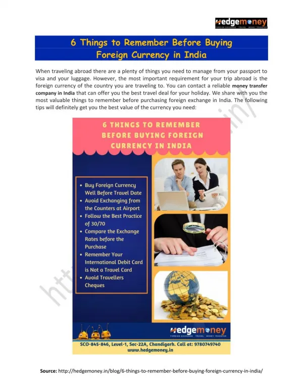 6 Things to Remember Before Buying Foreign Currency in India - Hedgemoney