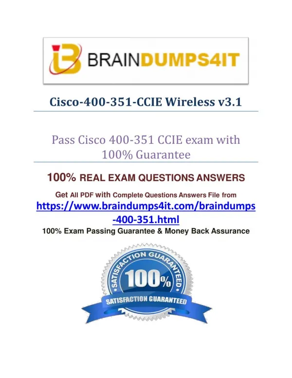 Cisco 400-351 Real Exam Question Answer