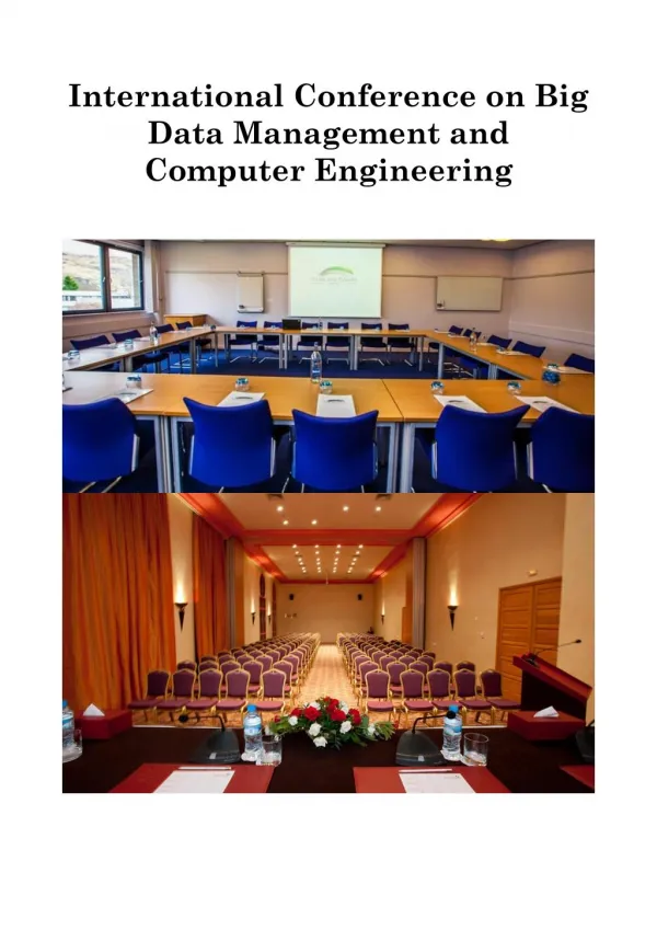 International Conference on Big Data Management and Computer Engineering