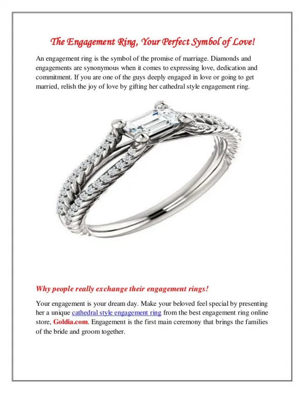The Engagement Ring, Your Perfect Symbol of Love!