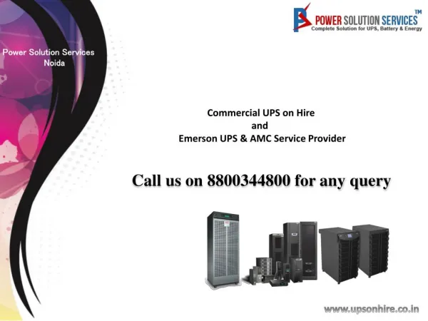 Contact Emerson Hipulse UPS Service Provider in Noida-Contact on 8800344800