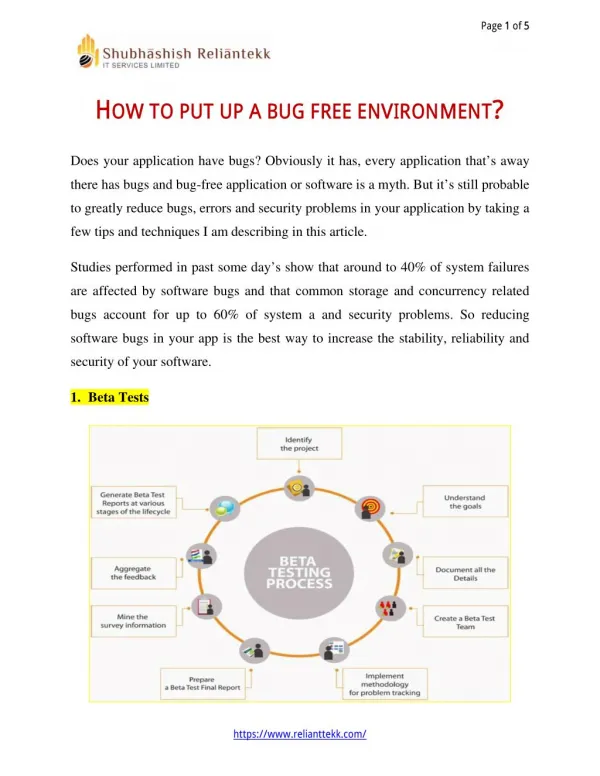 how to set a bug free environment